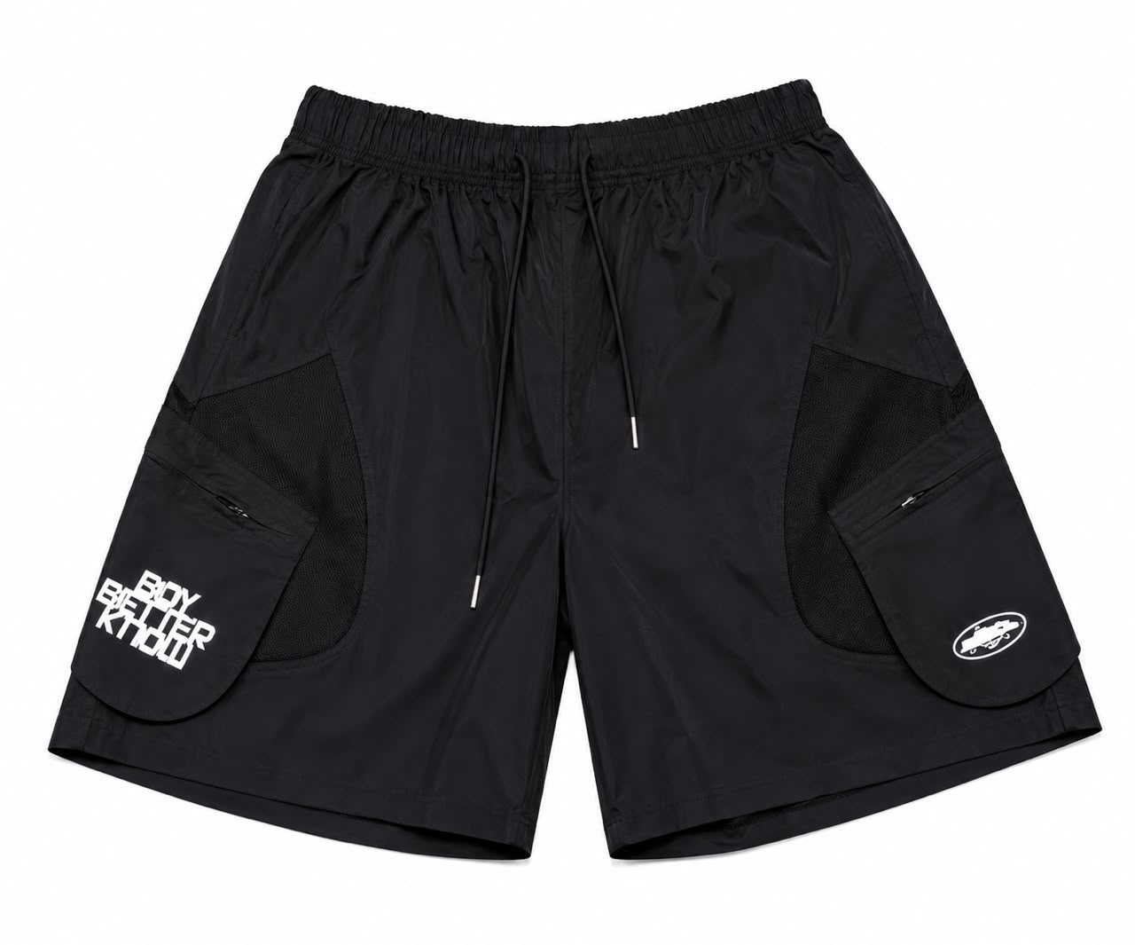 Corteiz X BBK shorts negros Corteiz X BBK shorts negros