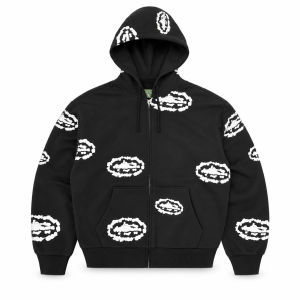 Sudadera Corteiz x Denim Tears Island Wreath Negra