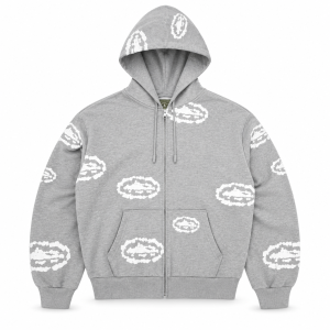 Sudadera Corteiz x Denim Tears Island Wreath Gris