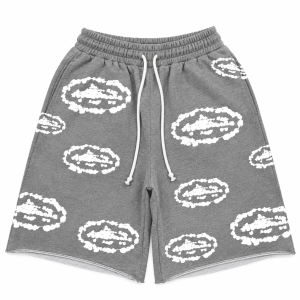 Corteiz Shorts x Denim Tears Island Wreath Grises
