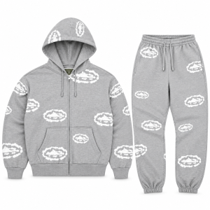 Chándal Corteiz x Denim Tears Island Wreath Gris
