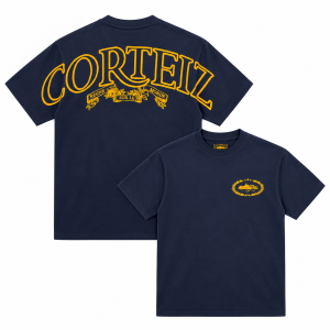 Camiseta Corteiz Royale Azul Marino y Amarilla