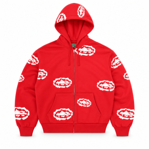 Sudadera Corteiz x Denim Tears Island Wreath Roja